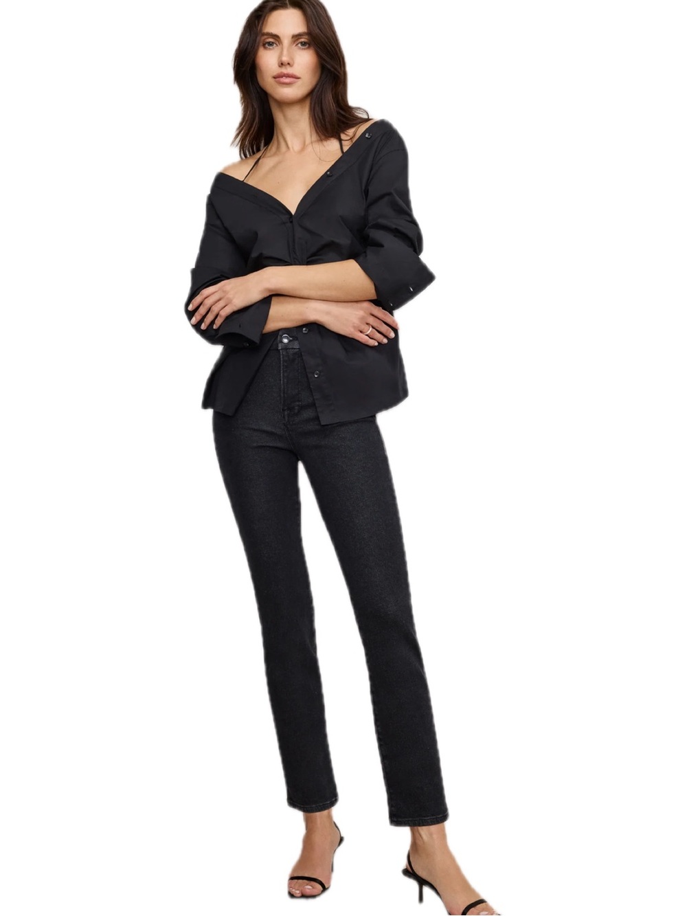Good American Good Legs Straight Black Size 24